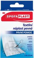 3M SPOFAPLAST č.264 Textilná náplasť pevná rýchloobväz, 8cm x 1m, pás, prvá pomoc 1x1 ks