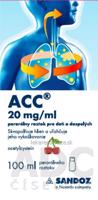 ACC 20 mg/ml perorálny roztok pre deti a dospelých sol por (fľ.skl.hnedá+striekačka) 1x100 ml