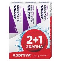 Additiva Multivitamín + Minerál + Kofeín, Ananás šumivé tablety 3 x 20 ks