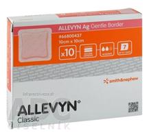 ALLEVYN Ag Gentle Border Krytie na rany 10x10 cm, adhezívne krytie so silikónom s obsahom striebra 1x10 ks