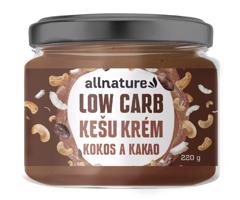 Allnature Kešu krém LOW carb – kokos a kakao 220 g