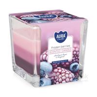 AURA trojfarebná vonná sviečka v skle Frozen Berries 170g