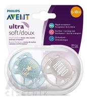 AVENT CUMLÍK 6-18M Ultra soft text, chlapec na utišovanie, silikón (inov.2021) 1x2 ks