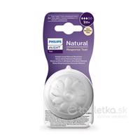 AVENT Cumlík na fľašu Natural Response 3 pomalý prietok, 1m+, silikónový 2ks