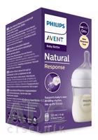 AVENT FĽAŠA Natural Response 125 ml priehľadná, cumlík pre podporu rytmu pitia (0m+) 1x1 ks