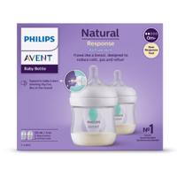 AVENT Fľaša natural response 125 ml priehľadná cumlík s ventilom airfree 0m+ 2 ks