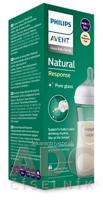 AVENT FĽAŠA Natural Response 240 ml sklenená, cumlík pre podporu rytmu pitia (1m+) 1x1 ks