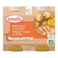 BABYBIO Sladká kukurica s kuracím mäsom príkrm menu od ukonč. 8. mesiaca 2 x 200 g