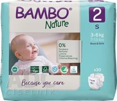 BAMBO 2 S (3-6 kg) detské plienky priedušné, savosť 600 ml (inov.2020) 1x30 ks