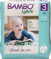 BAMBO 3 M (4-8 kg) detské plienky priedušné, savosť 750 ml (inov.2020) 1x28 ks