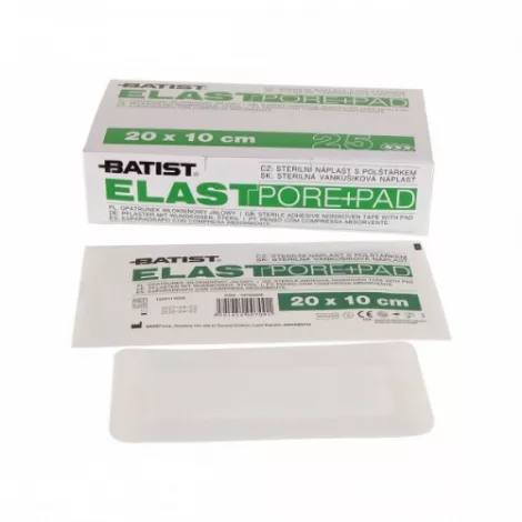 Batist Elastpore+pad sterilné krytie 20 cm x 10cm 25 ks