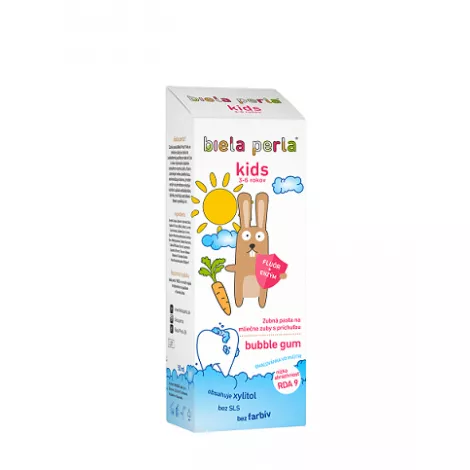 Biela perla Detská zubná pasta kids bubble gum, 3 – 6 rokov 50 ml