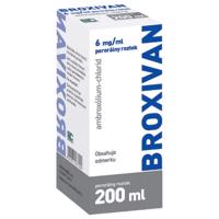 BROXIVAN 6 mg/ml perorálny roztok + plast. odmer. 200 ml