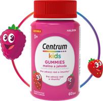 Centrum KIDS GUMMIES malina a jahoda zdravý rast a imunita, 60 ks