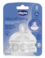 CHICCO Cumlík na fľašu Natural Feeling silikón, na kašu, 6m+, 1x2 ks