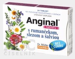 Dr. Müller ANGINAL s rumančekom, slezom a šalviou tbl (pri bolesti v hrdle) 1x16 ks