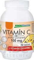 EDENPharma VITAMÍN C 100 mg príchuť pomaranč tbl 30+10 zadarmo (40 ks)