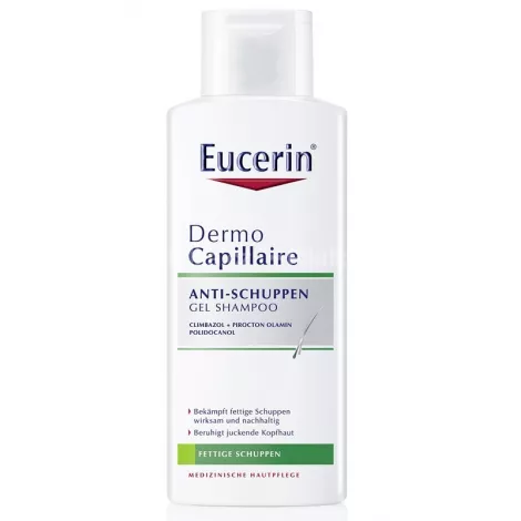 Eucerin Dermo Capillaire gélový šampón proti mastným lupinám 250 ml