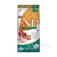 Farmina N&D dog AG SELECTION adult medium & maxi, chicken, spelt, oats & pomegranate 12kg+3kg