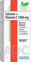 Generica Calcium + Vitamin C 1000mg 10 šumivých tabliet