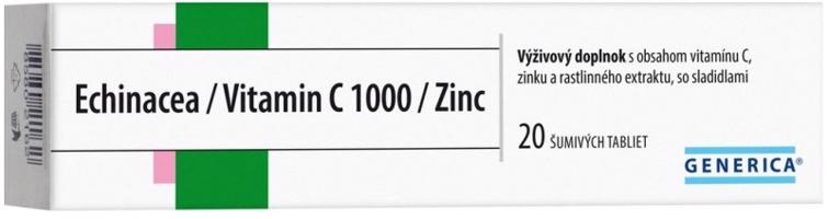 Generica Echinacea/Vitamín C 1000/Zinok šumivé tablety 20 ks