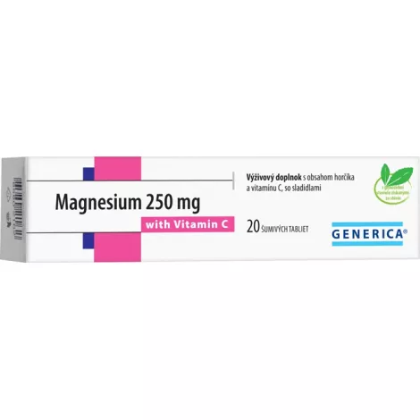 Generica Magnesium 250 mg + Vitamin C 20 tbl eff.