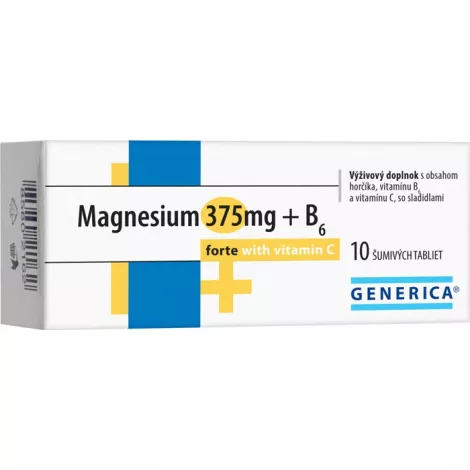 Generica Magnesium 375 mg + B6 forte s vitamínom C eff 10 tbl