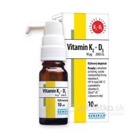 GENERICA Vitamin K2 90 µg + D3 2000 I.U. kvapky 10ml