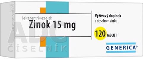 GENERICA Zinok 15 mg tbl 1x120 ks