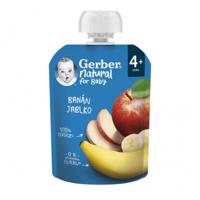 GERBER Natural kapsička banán a jablko ovocná desiata od ukonč. 4. mesiaca 90 g