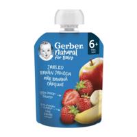 GERBER Natural kapsička jablko banán a jahoda ovocná desiata od ukonč. 6. mesiaca 90 g