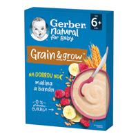 GERBER Natural mliečna kaša pšenično-ovsená malina a banán od ukonč. 6 mesiaca 220 g