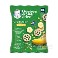 Gerber Organic chrumkavé kolieska s banánom 10m+, 28g