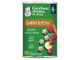 GERBER Organic chrumky s malinami a banánom 35 g