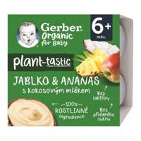 GERBER Organic rastlinný dezert jablko a ananás s kokosovým mliekom od ukonč. 6. mesiaca 4x90 g