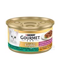 GOURMET GOLD Cat králik a pečeň v omáčke 12x85g