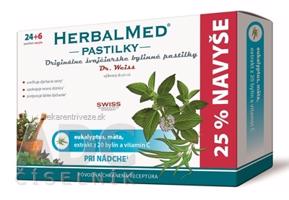 HERBALMED PASTILKY pri nádche - Dr.Weiss (eukalyptus, mäta, 20 bylín, vit.C) pastilky (24+6 navyše) 1x30 ks