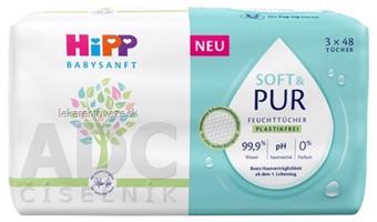 HiPP BabySANFT SOFT & PUR Čistiace vlhčené obrúsky 3x48 ks