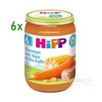 HiPP Príkrm BIO Mrkva s kukuricou a teľacím mäsom 5m+, 6x190g