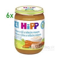 HiPP Príkrm BIO Mrkva s ryžou a teľacím mäsom 4m+, 6x190g