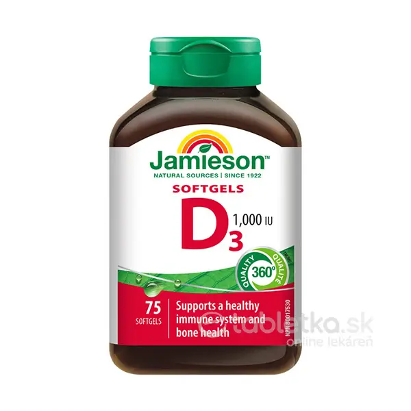 Jamieson Vitamín D3 1000IU 75 kapsúl