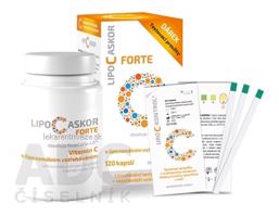 LIPO C ASKOR FORTE cps 120 ks - vitamín C s lipozomálnym vstrebávaním + testovacie prúžky, 1x1 set