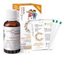 LIPO C ASKOR JUNIOR sir 110 ml - vitamín C s lipozomálnym vstrebávaním + testovacie prúžky, 1x1 set