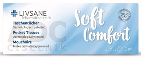 LIVSANE Soft Comfort Hygienické vreckovky 3-vrstvové, papierové 10x10 ks (100 ks)