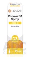 LIVSANE Vitamín D3, 2000 IU sprej s príchuťou jablka 1x10 ml