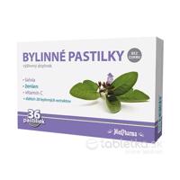 MedPharma Bylinné pastilky bez cukru pas šalvia ženšen Vitamín C 36 ks