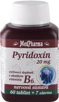 MedPharma Pyridoxín 20 mg (vitamín B6) tbl 60+7 zadarmo