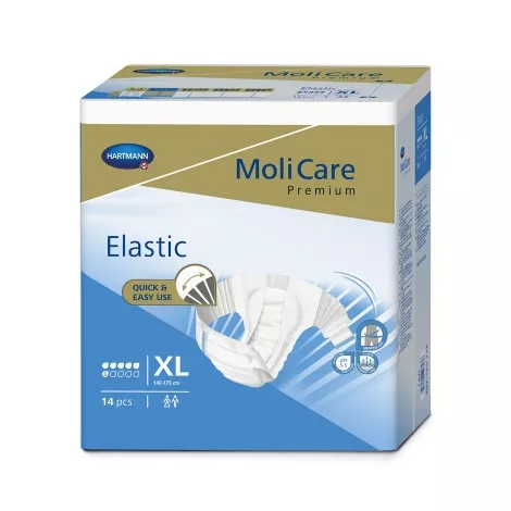 MoliCare Premium Elastic 6 kvapiek XL plienkové nohavičky zalepovacie 14 ks