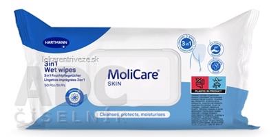 MoliCare SKIN Wet wipes 3v1 vlhčené obrúsky s harmančekovým extraktom 1x50 ks