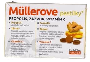 MÜLLEROVE pastilky PROPOLIS, ZÁZVOR, VITAMÍN C 1x24 ks